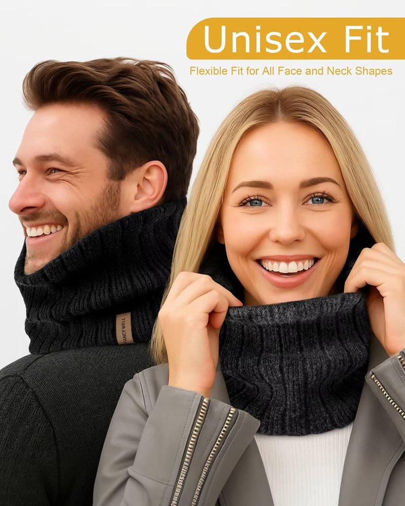 FANCY WELL Winter Neck Gaiter for Men – 3 Pack Ski Neck Warmer, Fleece Face Mask Cover, Cold Weather Neck, Neck Warmers - Image 2